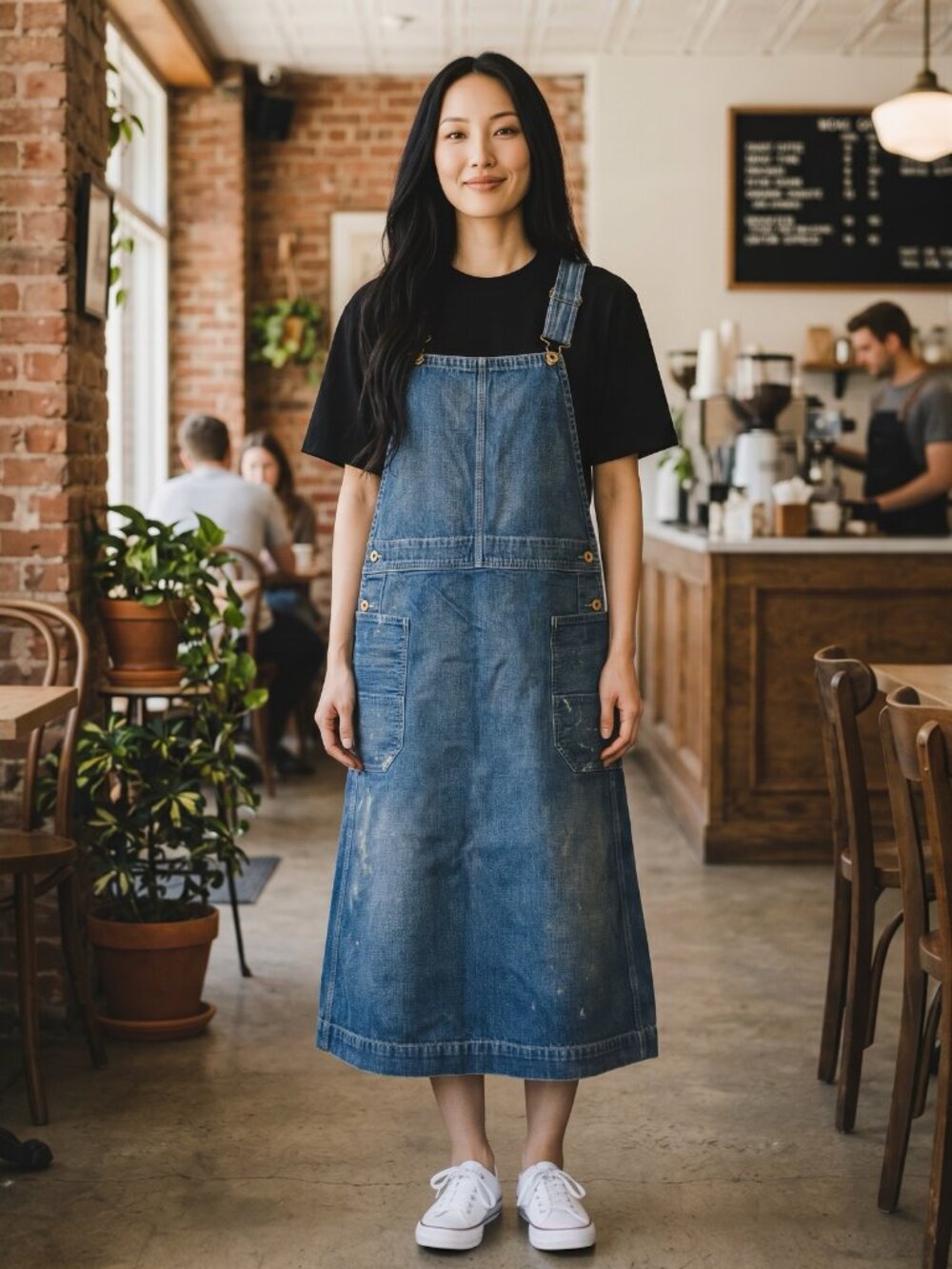 RRL Double RL Painted Denim Overall Dress Sample Prototype Size 2 NWOT